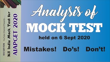 Analysis of Mock Test | How to prepare Ayurveda MD MS Entrance | AIAPGET