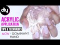 NON DOMINANT 💅🏼Hand Acrylic Nail TIPS for BEGINNERS! #PrettyBoss