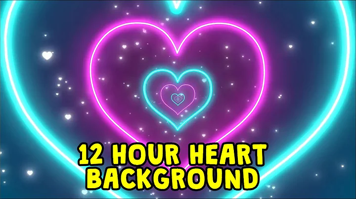 12 HOUR LONG Neon Lights Love Heart Tunnel Particles Background | HD Vj loop Disco Pink and teal