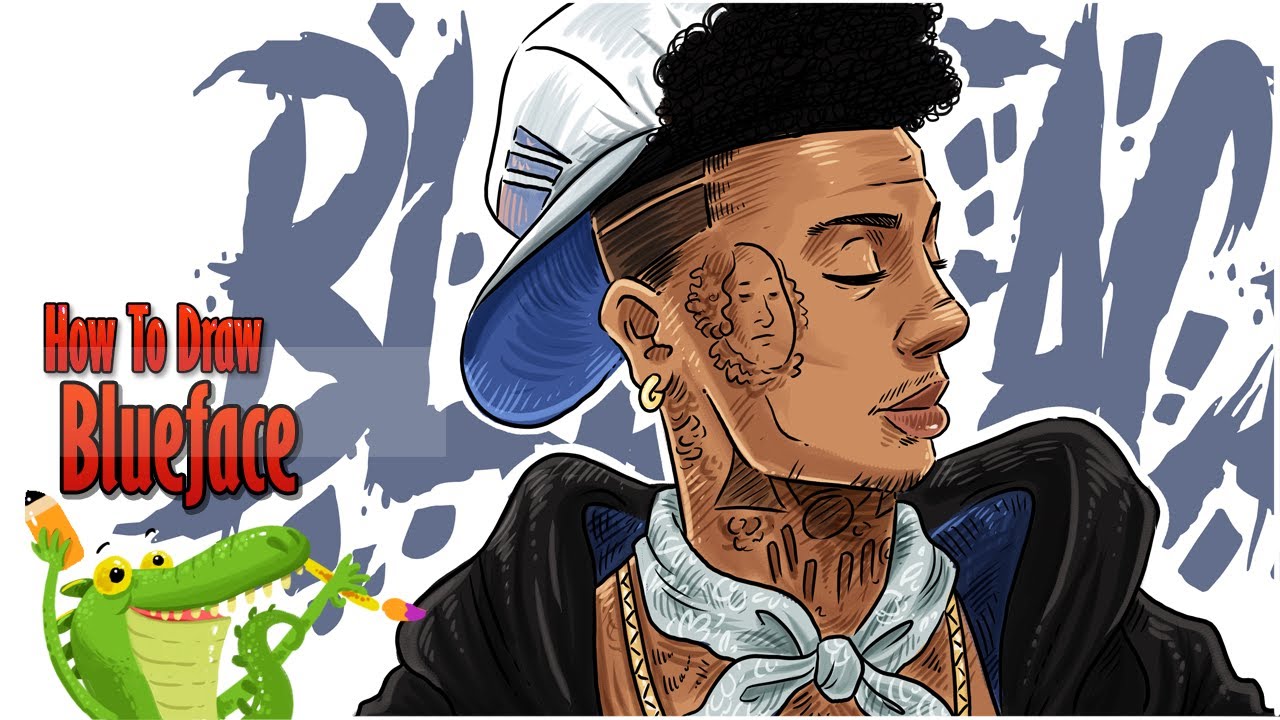 How I draw Blueface Rapper - YouTube