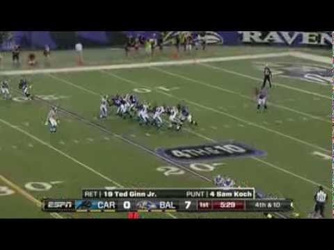 Ted Ginn Jr. 74 Yard Punt Return TD vs. Baltimore [HD]