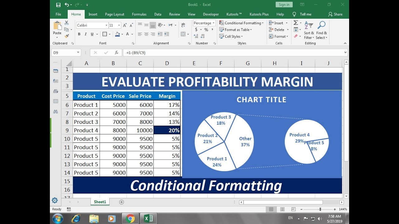 How To Make Evaluate Profitability Margin Calculate Sheet in Excel Hindi - YouTube