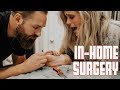 IN-HOME SURGERY | HUSBAND PERFORMS SURGERY ON WIFE | PULLING GLASS OUT OF BARE FOOT