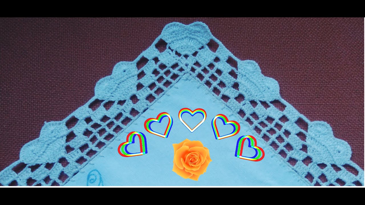 PUNTILLA NUM 313 DE VUELTA Y VUELTA CON BONITOS CORAZONES PARA SERVILLETAS