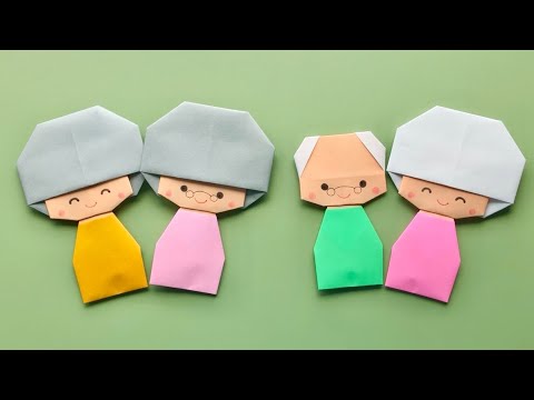 折り紙】おじいちゃん・おばあちゃんの作り方 敬老の日 - YouTube