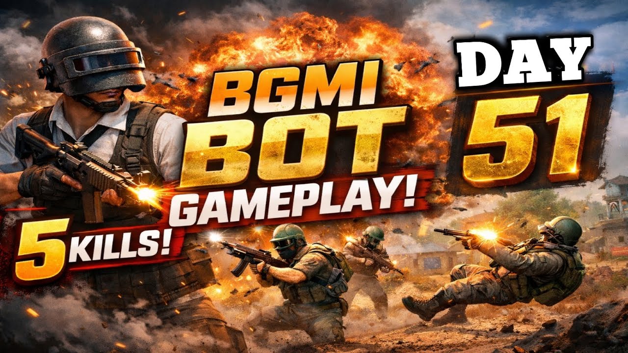 BGMI BOT GAMEPLAY 😱 // SOLO 5 KILL 💀 // DAY 51 // BGMI @THE RAD