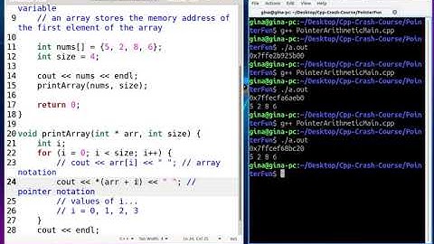 Treating Arrays as Pointers using Pointer Arithmetic and Notation
