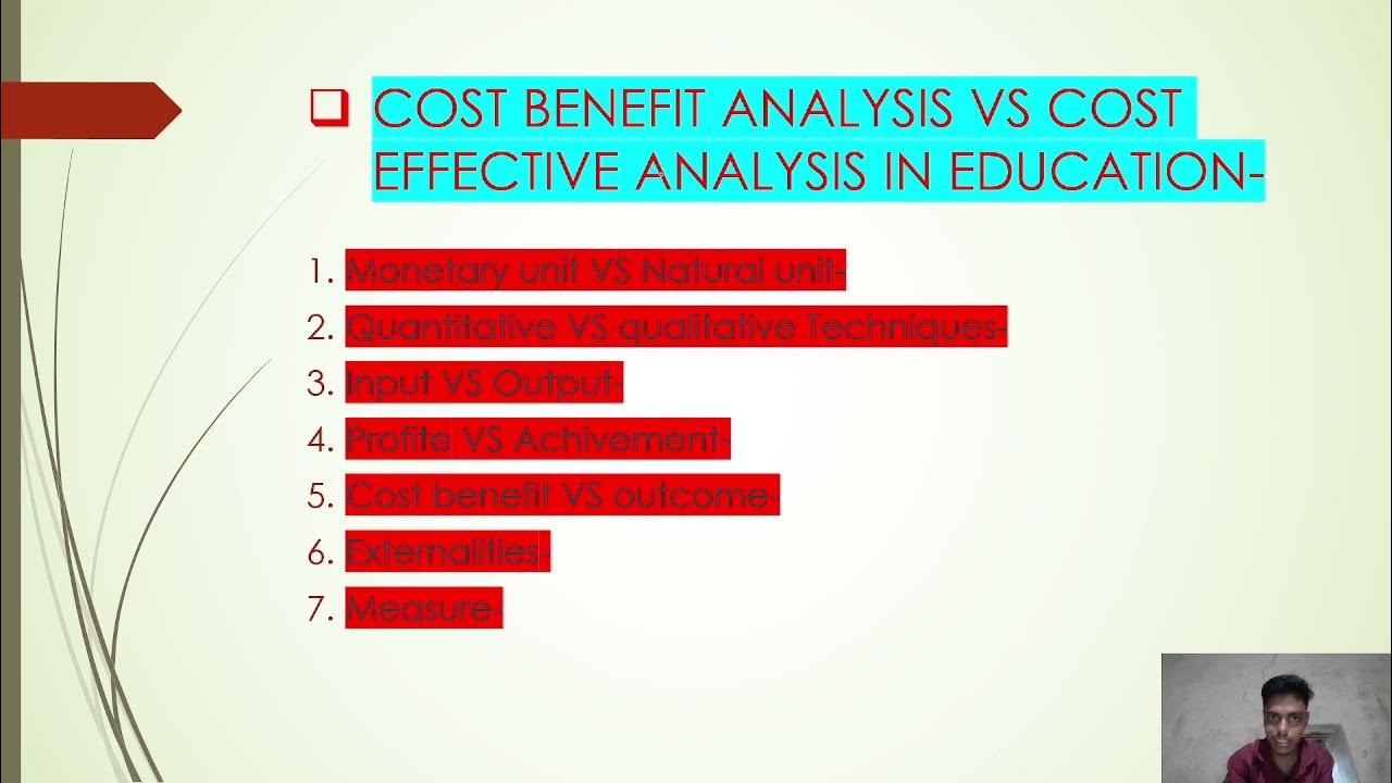Cost Benefit Analysis Vs Cost Effective Analysis in Education Concept