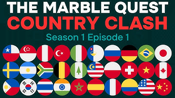 Country Clash - Season 1 Episode 1 - Elimination Race [Made with Algodoo] | The Marble Quest