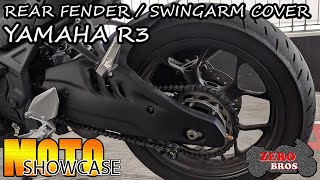 R3 Rear Fender / Swingarm Cover, R&G Cotton Reels on the Yamaha R3 2019 - MOTO SHOWCASE