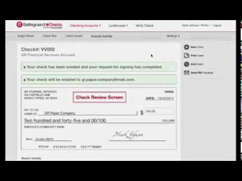 Safeguard eChecks - Send a Single Check