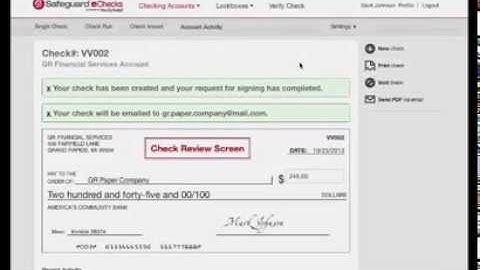 Safeguard eChecks - Send a Single Check