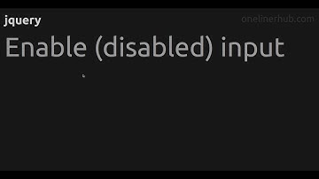 Enable (disabled) input