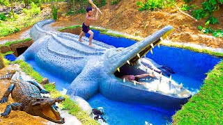 Top 3 Works Building Pool Water Slide Crocodile Secret Underground House