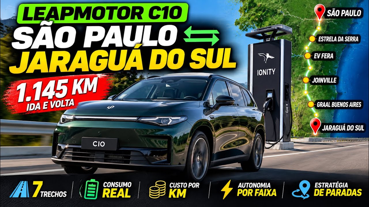 LEAPMOTOR C10: Quanto CUSTOU viajar 1.145 KM? Consumo e Autonomia por Trecho!