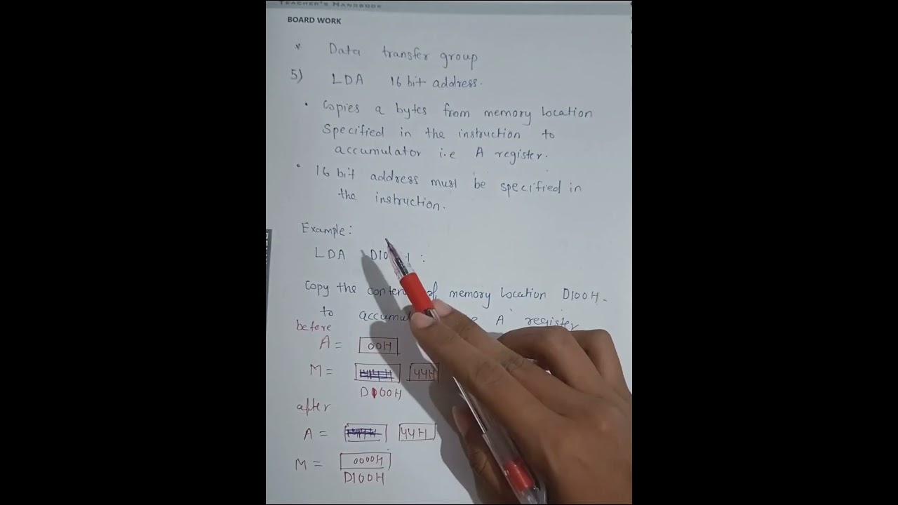 LDA instruction in Data transfer group 8085 microprocessor & microprocessor 