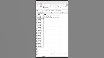 How to Create a Dynamic Number List in Excel || excel tutoring #shorts