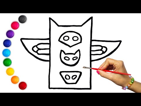 DESENHANDO E PINTANDO QG DO PJ MASKS | HOW TO DRAW HQ PJ MASKS | ระบายสีและวาดภาพ | MENGGAMBAR