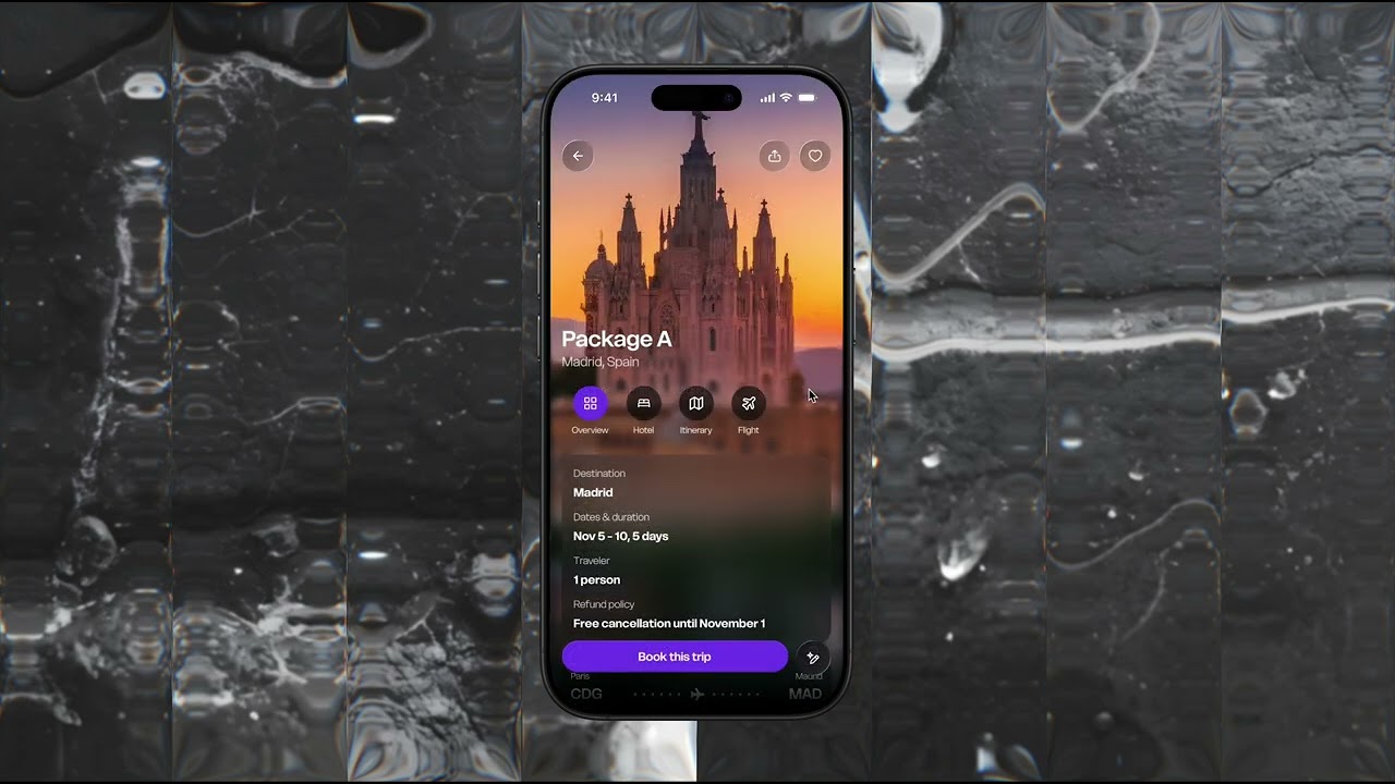 AI travel booking app | Figma prototype