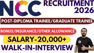 NCC Limited Recruitment 2026 | DET & GET Vacancy | Diploma/B.Tech Freshers Hiring