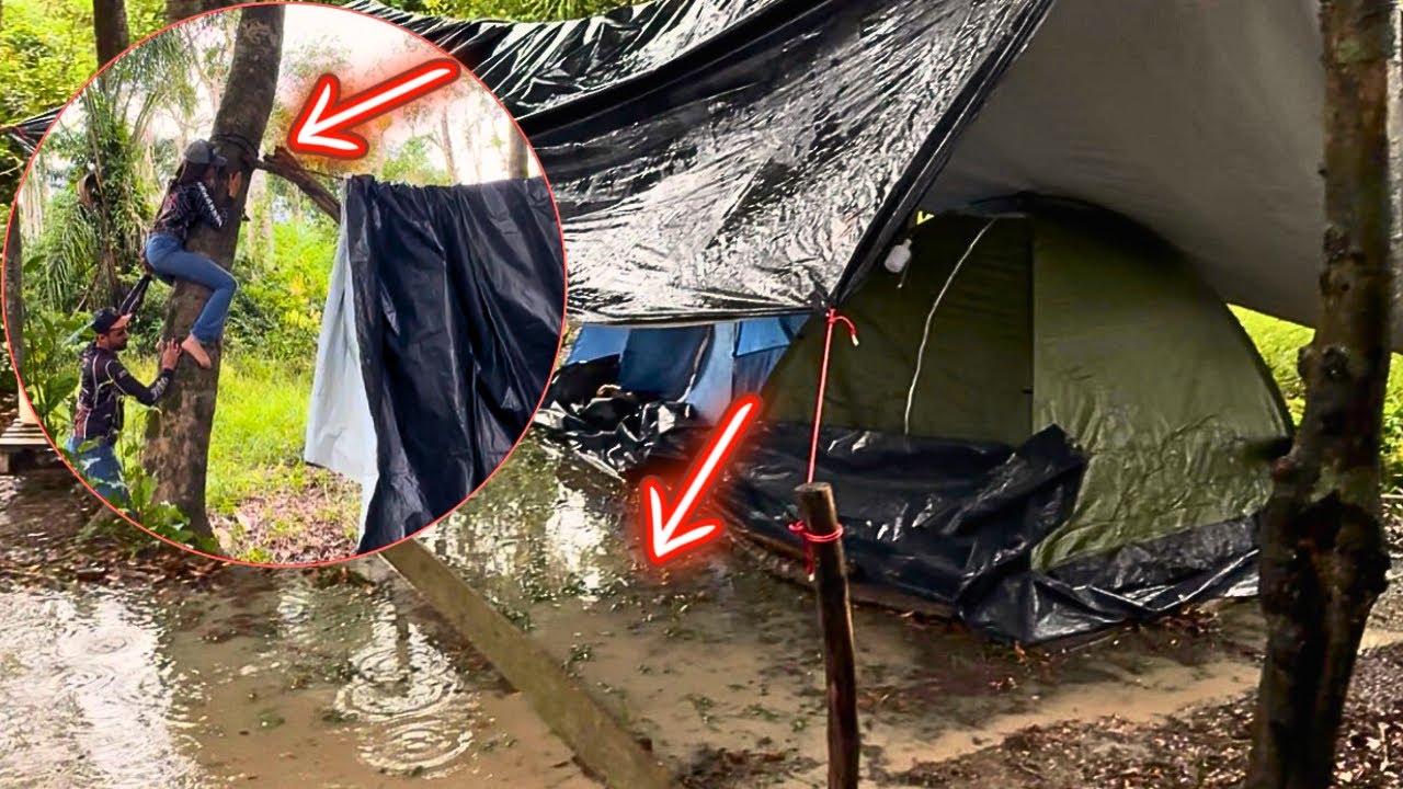 TEMPESTADE NO ACAMPAMENTO NA BEIRA DO RIO!⚠️ PESCARIA, AVENTURA E PERIGO😰