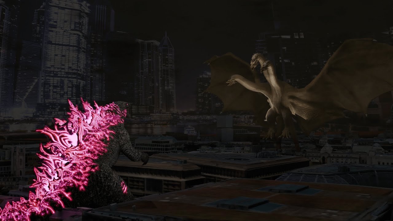 Evolved Godzilla vs King Ghidorah test animation - YouTube