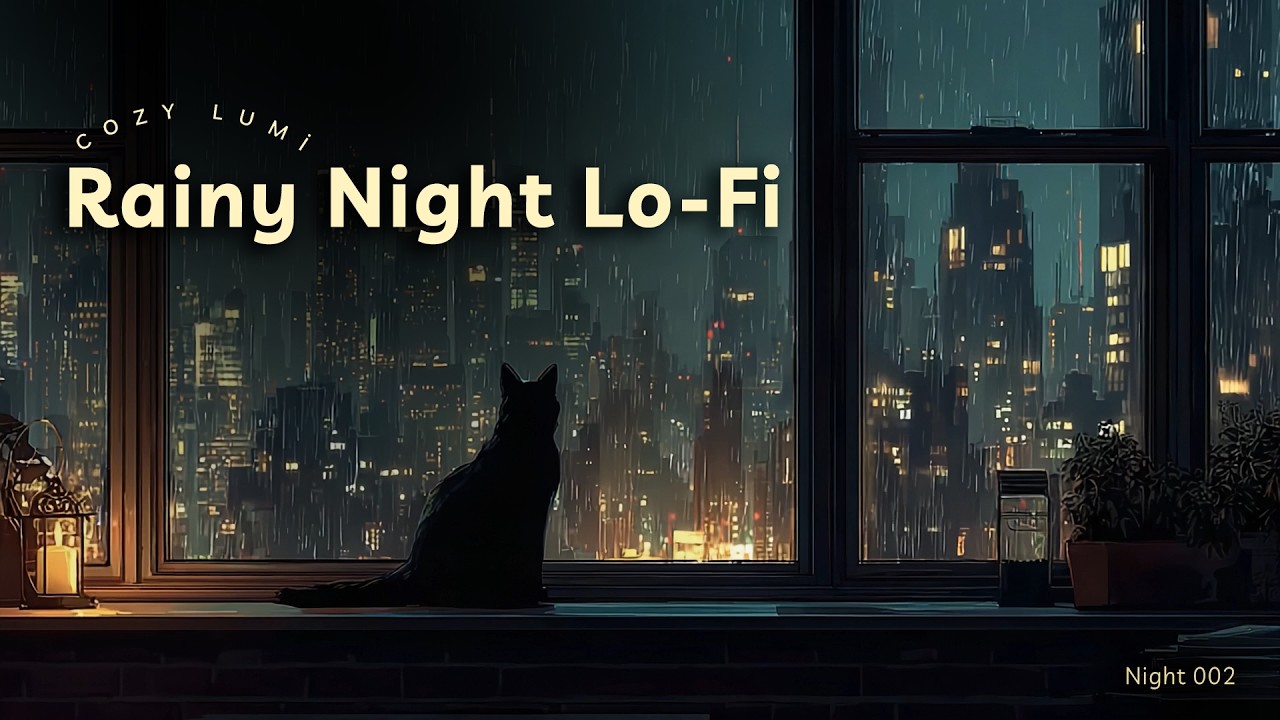 Rainy Night Lo-Fi 🐾 Night 002 – Cozy Study Music with Soft Rain Sounds