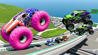 Epic High Speed ​​Monster Trucks Jumps Stunts & crashes#30 #beamngdrive #usa #monstertruckjump screenshot 2