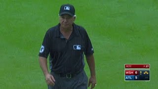 WSH@ATL: Braves' game goes into a rain delay in 8th