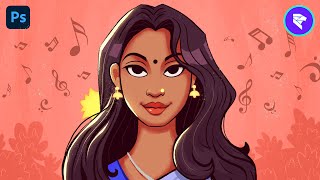 Making of Girl Cartoon Character | Album Cover Design | Cartoon art | Speed art Making of Girl Cartoon Character | Album Cover Design | Cartoon art | Speed art