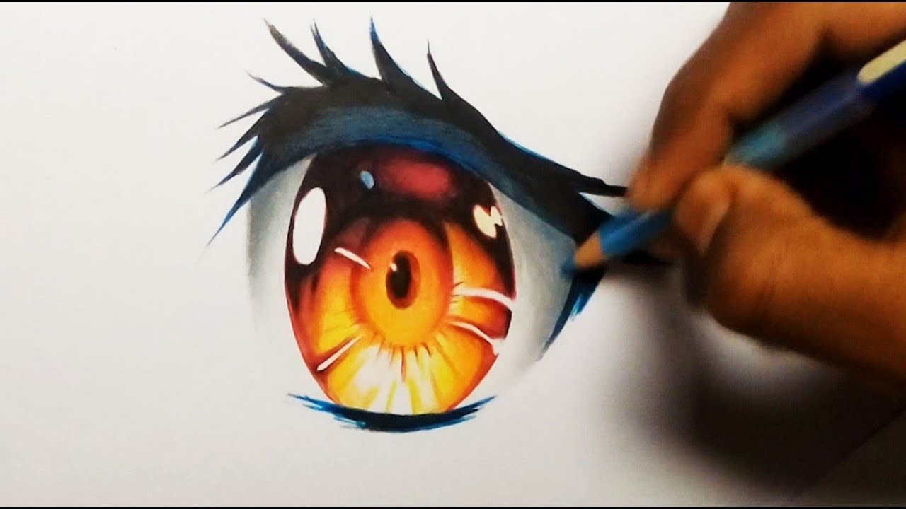 How To Draw Anime Eyes ( Simple Drawing tools) - YouTube