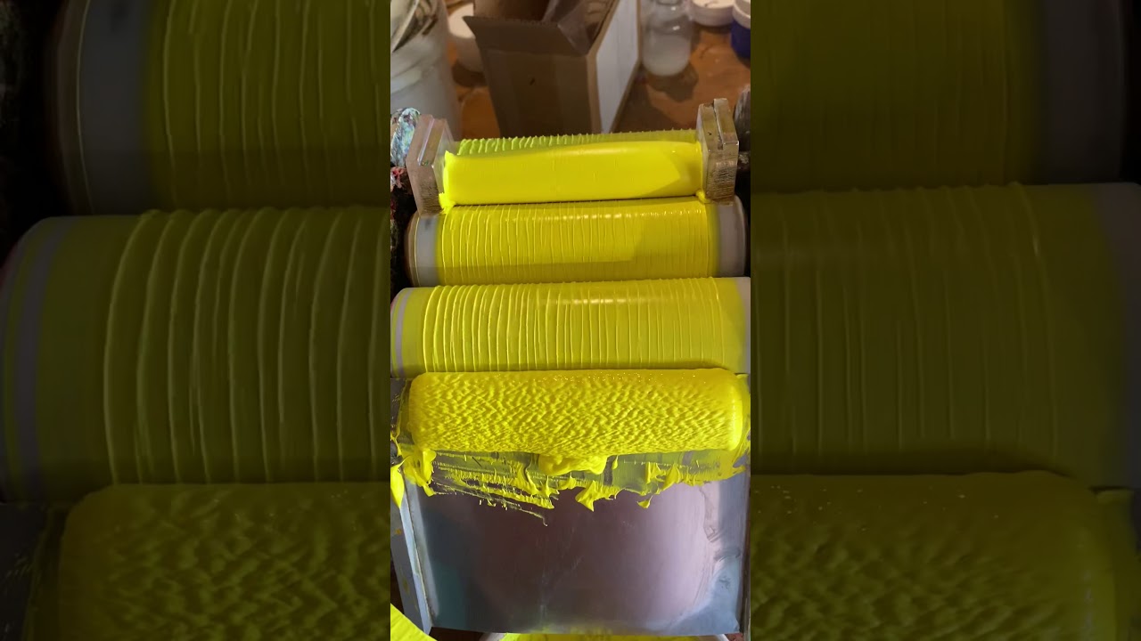 Cadmium Lemon Watercolour on our triple roll mill - Jackman’s Art Materials