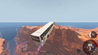 Crazy Bus Bus IKARUS 250 Jumps Over a Canyon at High speed - BeamNG Drive | Game Video Clips (GVC) screenshot 1