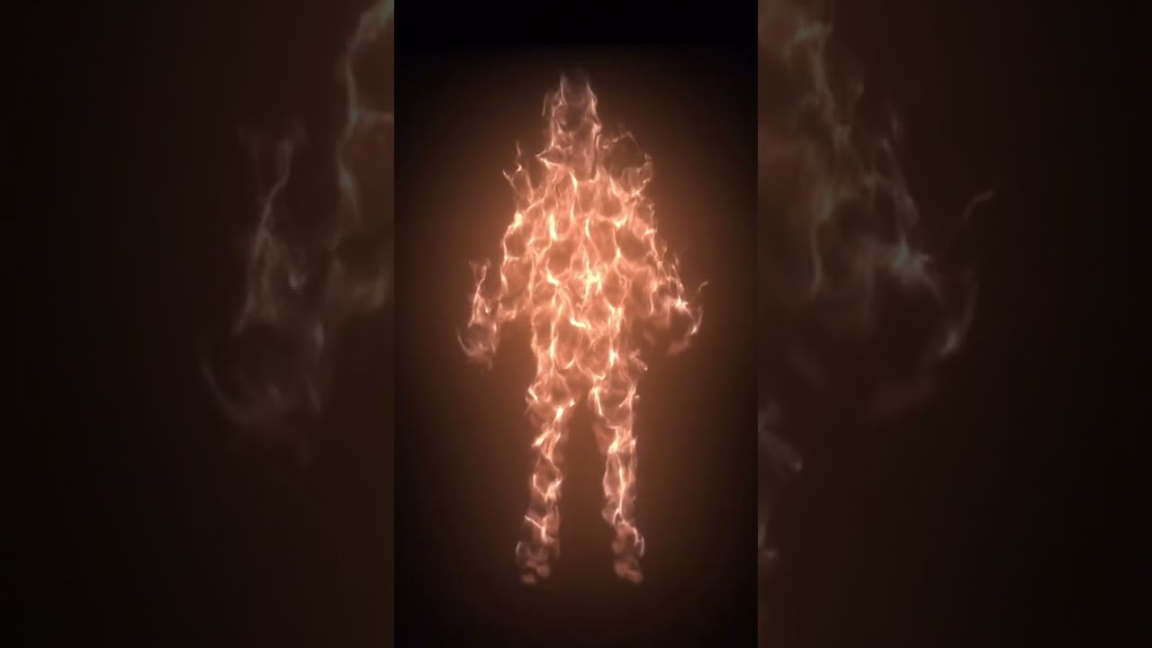 Man Fire Burning Black Screen Effect Video 
