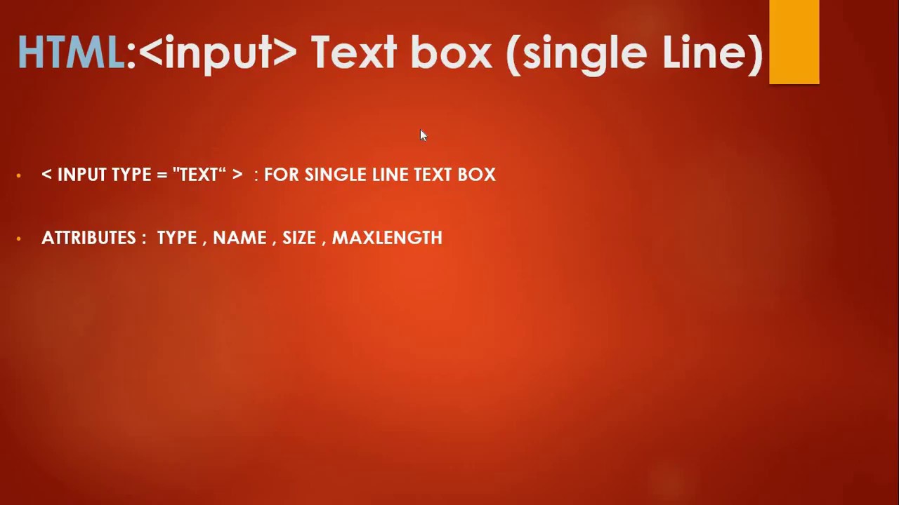 Input Text Of single line In HTML , in Hindi , Part 33 - YouTube