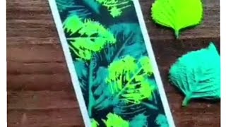 leaves art with acrylic painting