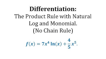 Find a Derivative with Natural Log and the Product Rule - No Chain Rule (2)