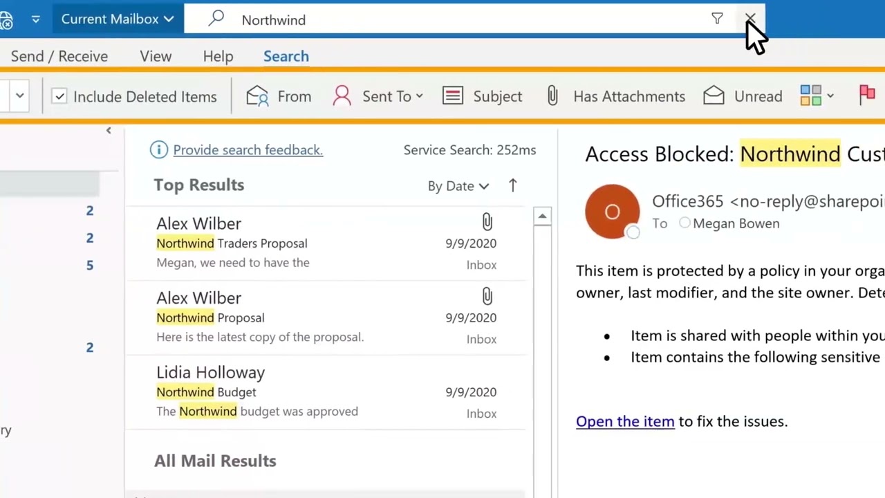 8. Search and filter email - Microsoft Outlook