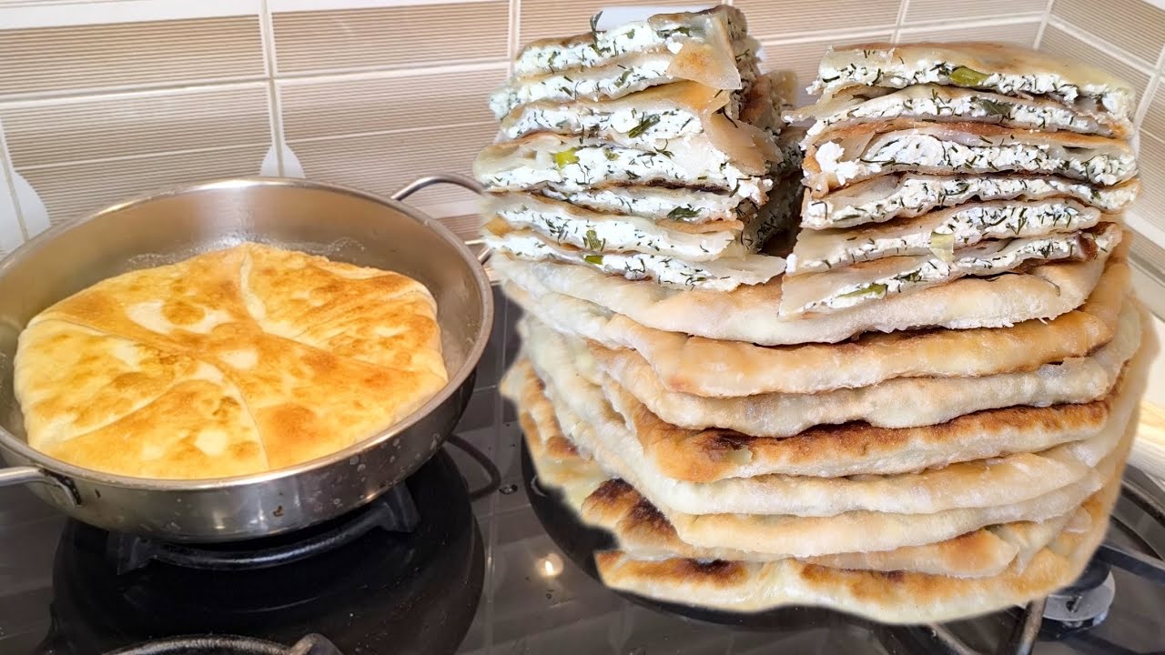 Plăcinte la Tigaie cu Brînză .Plăcinte ripiene con ricotta e Fetta Ricetta Tradizionale di Moldavia