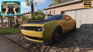 1100hp Dodge Demon | Forza Horizon 5 | Steering Wheel Gameplay