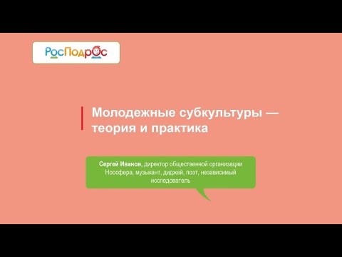 Молодежные субкультуры - теория и практика
