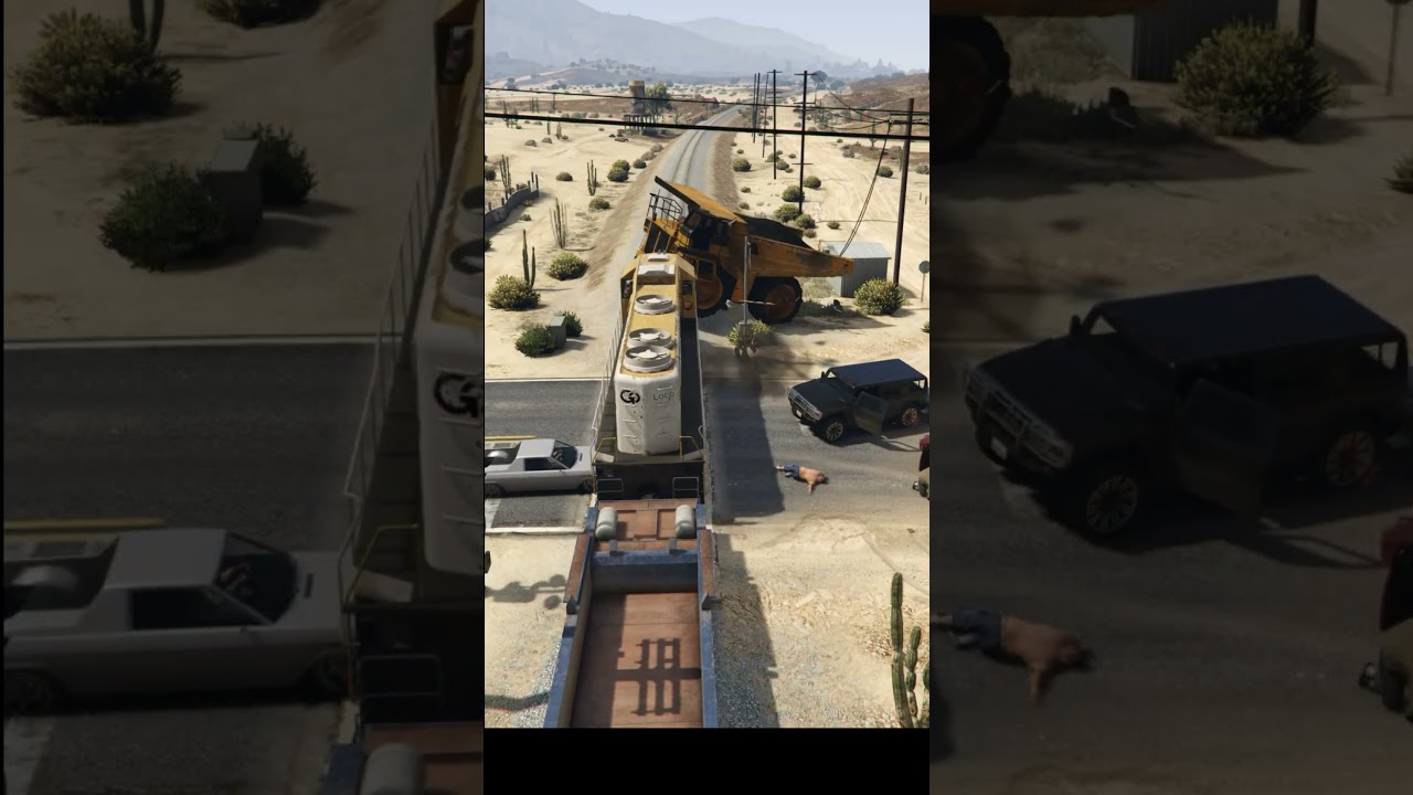 GTA - Train vs Large Dump Truck