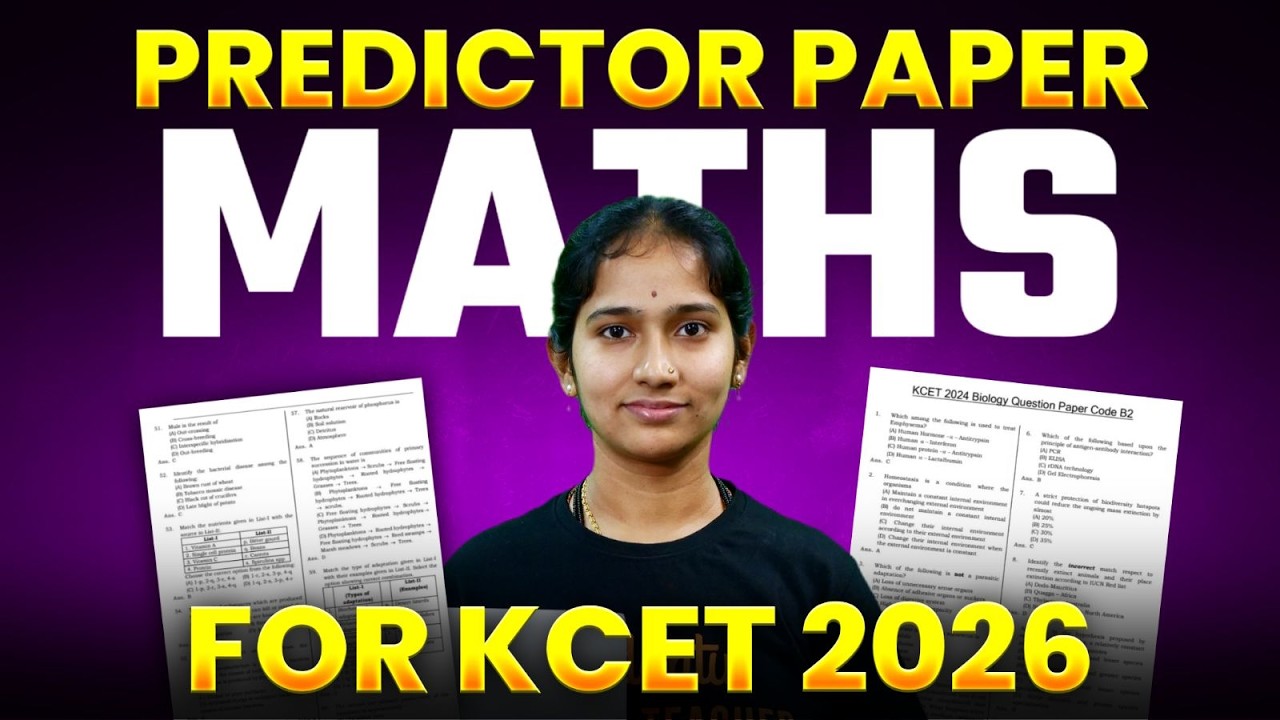 KCET 2026 Maths Predictor Paper Part 2 🔥 | Score Booster | Most ...