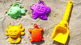 Video e giochi educativi per bambini. Giocattoli al mare. Impariamo le forme e i colori