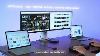 OREI 4x4 USB 2.0 Matrix Switch | Multi-OS USB Sharing for Keyboard, Mouse, Printer & Webcam