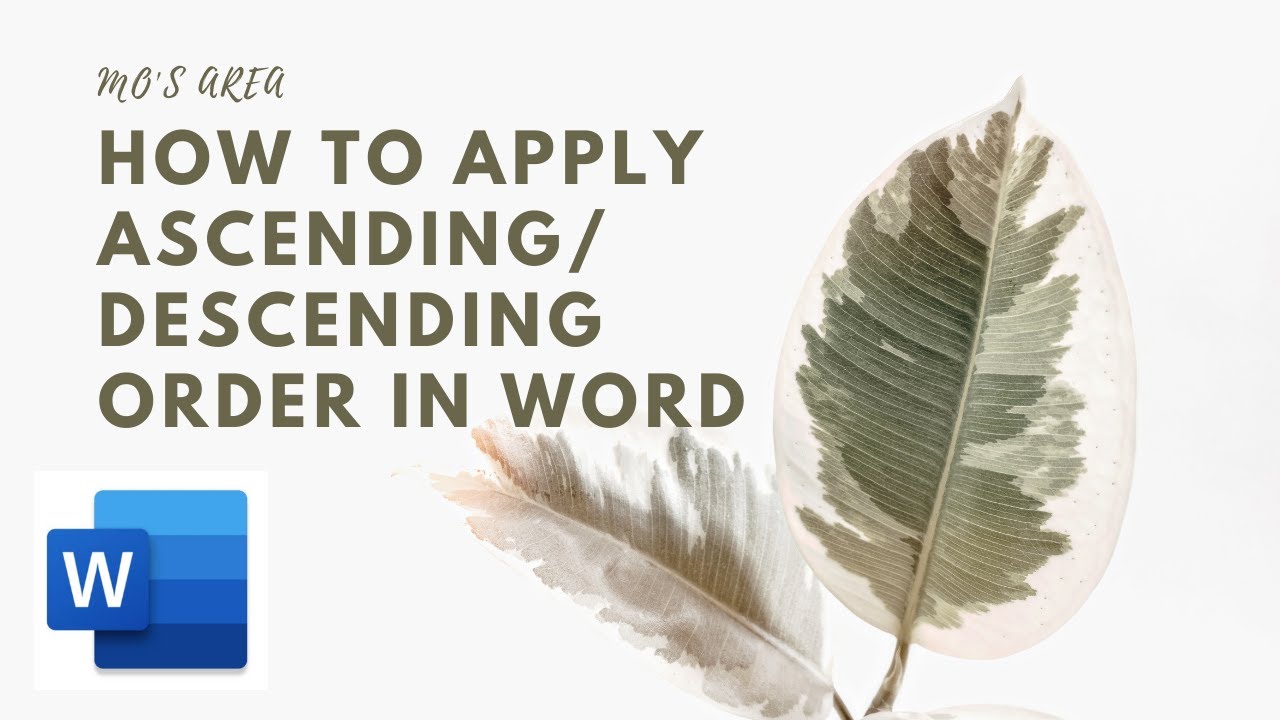 HOW TO APPLY SORT (ASCENDING & DESCENDING) | Microsoft Word #msword | # ...