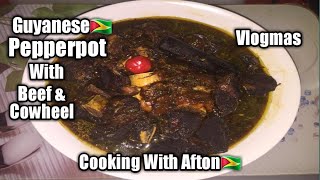 How To Make Guyanese Pepperpot??/Beef & Cowheel Pepperpot/Vlogmas/Cooking With Afton??