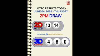 Lotto Result Today 2pm  June 04 2026 2dlotto 3dlotto lottoresult lotto 3dlotto win stlswer3