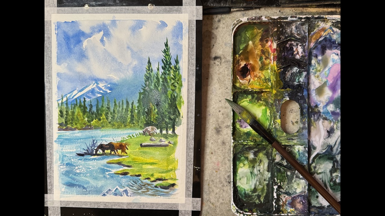水彩风景画Watercolor Landscape 수채화풍경260528 - YouTube