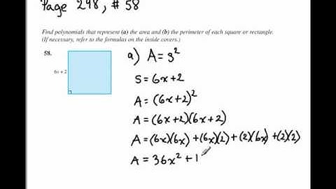 Express area and perimeter of a square as rational expressions
